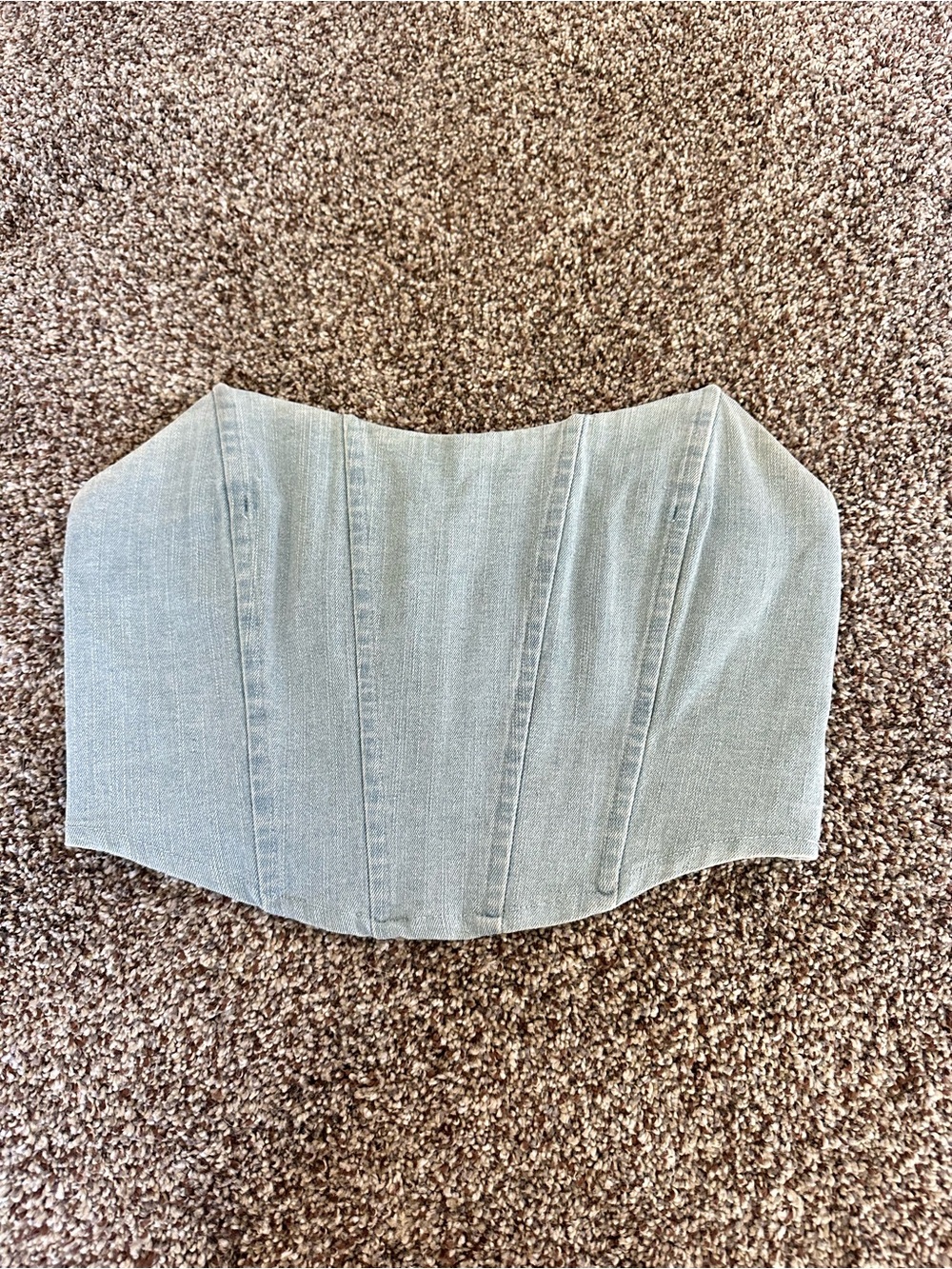 Strapless Denim Corset Top - Light Blue